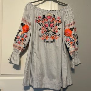 Free People Blue Strapless Dress Small